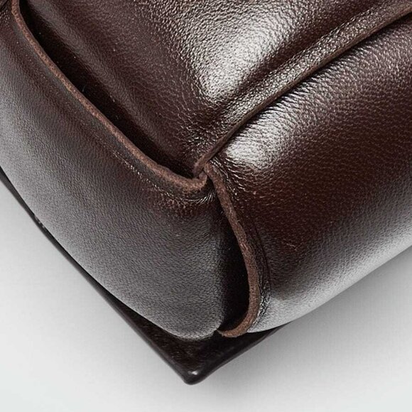 Bottega Veneta Brown Woven Leather Maxi Weave Padded Cassette Chain Bag - Picture 4 of 10